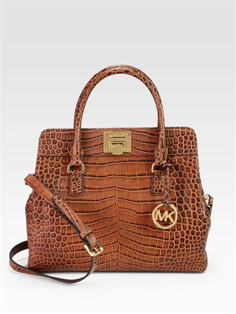 michael kors crocodile purse|michael kors crocodile embossed bag.